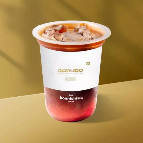Peach Americano Gorudo Kopi Konnichiwa